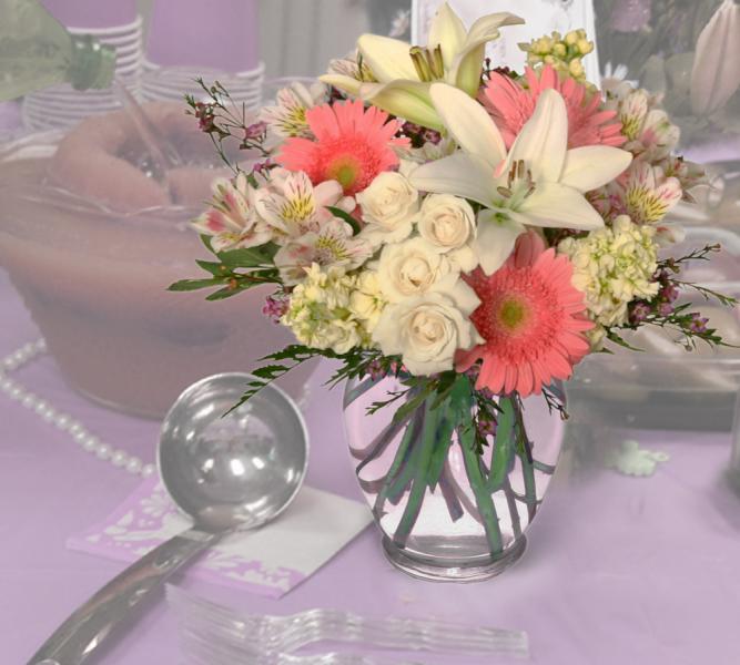 baby shower flower centerpieces girl